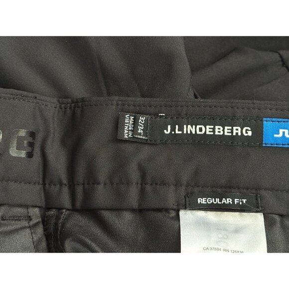 J. Lindeberg Black Performance Pants Lightweight Golf Size Regular Fit Men 32x34 - Picture 3 of 9